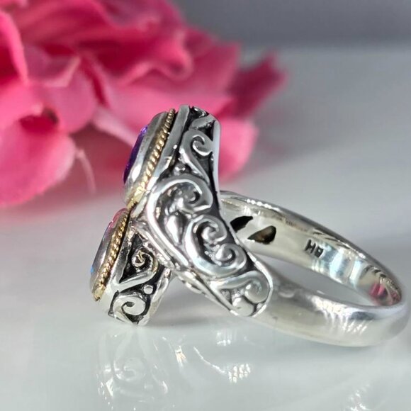 Effy BH Sterling & 18k Topaz and Amethyst Ring - Picture 3 of 5